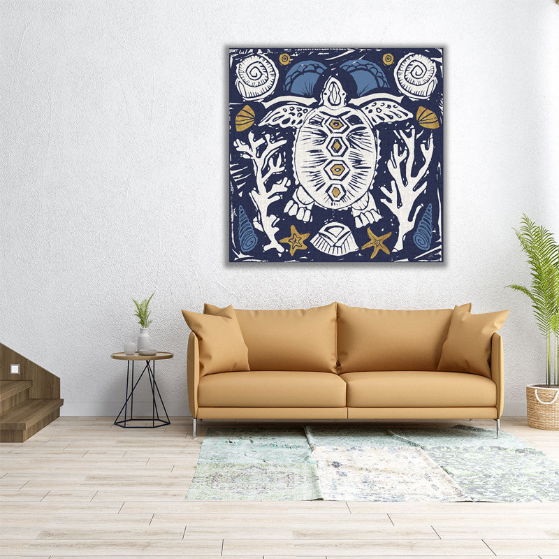 «Primitive Sea III», reproduction d'art sur toile, H 16 po x l 16 po
