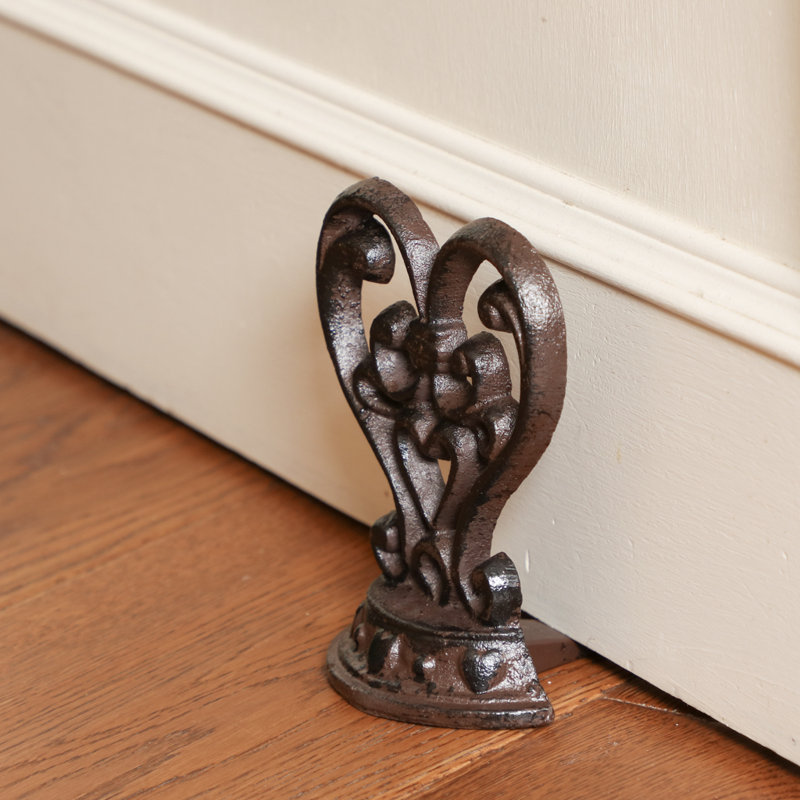 Ornate Heart Cast Iron Door Wedge