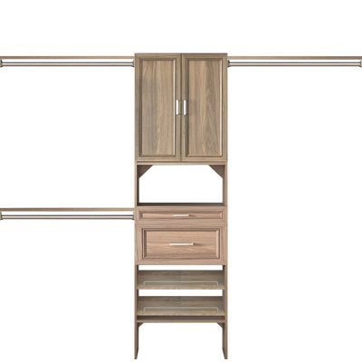 84" W - 120" W Closet System with Doors, Drawers and Shoe Shelves