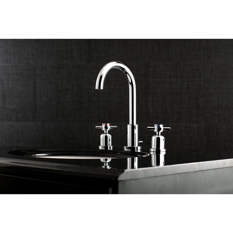 Robinet de salle de bain espacé Kingston, Chrome poli