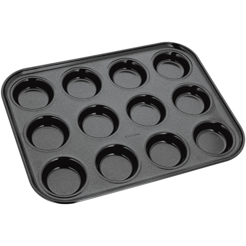 Stellar Stellar Baking 12 Cup Non-Stick Steel Muffin Pan with Lid