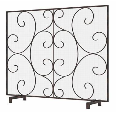 Dropship 3 Panel Fireplace Screen,Wrought Iron Black Fireplace