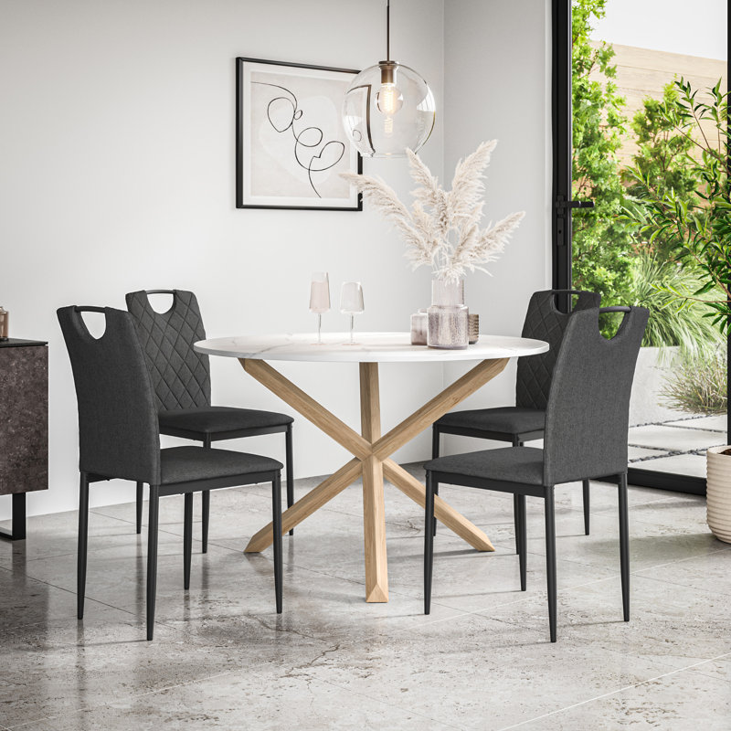 Daraich 4 - Person Dining Set, Oak/Charcoal