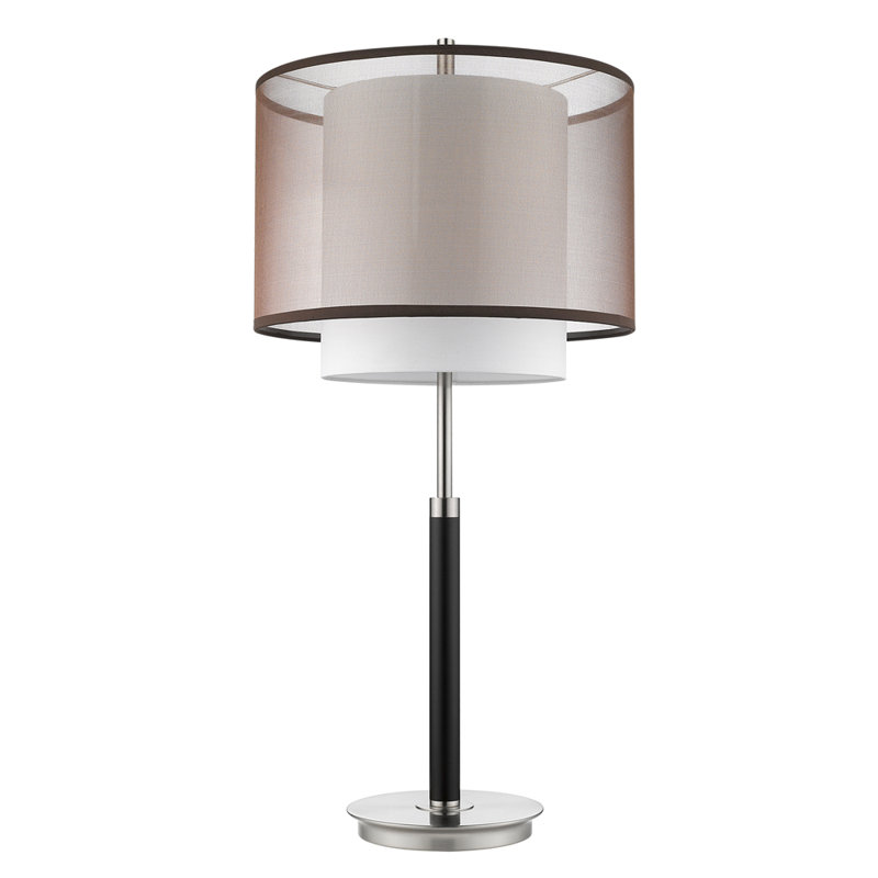 Feng 32" Table Lamp, Smoke Gray, Linen