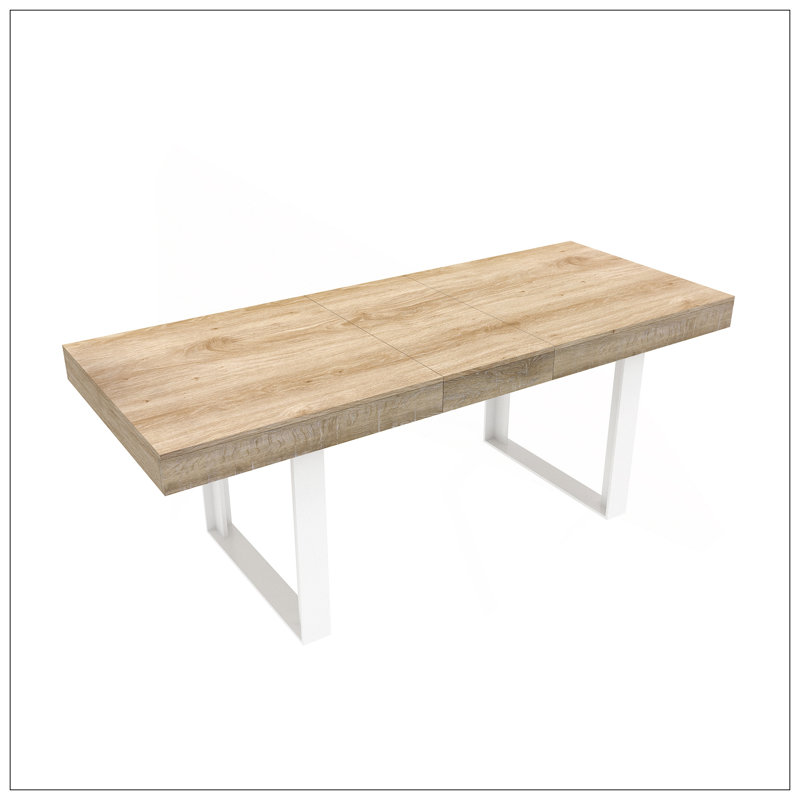 Table de salle à manger extensible pour 6 8 10, table de cuisine en bois de ferme moderne, table de conférence longue et extensible