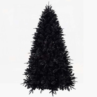 7ft Black Christmas Tree with 450 White LED Lights