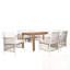 Ensemble de table de salle à manger 7 pièces en bois avec 6 fauteuils en rotin-1075612267