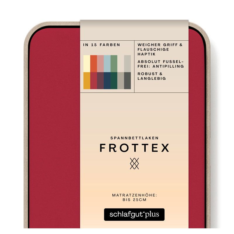 Frottee Spannbettlaken Frottex 100% Baumwolle, Red Deep, L 140 x 220cm - 160 x 220cm