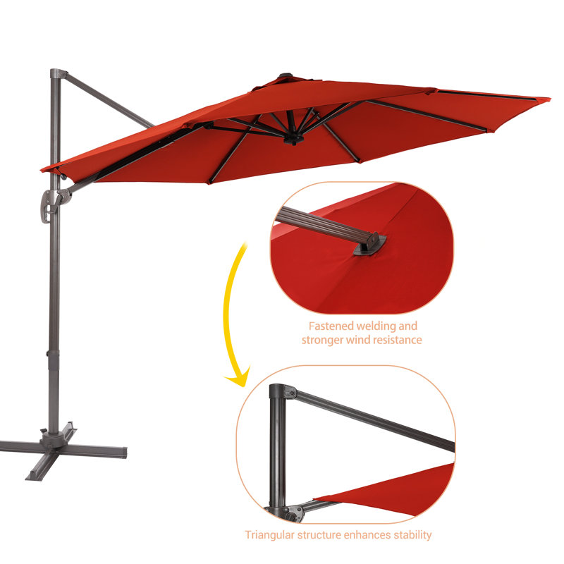 Abat-jour luxueux: parasol en porte-à-faux de 10 pi avec tissu teint dans la masse, cadre en aluminium et rotation à 360 ° - exclusif Amazon!