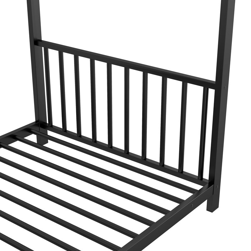 House Platform Bed, Black