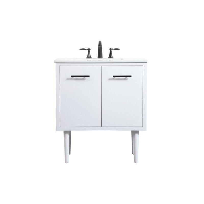 Ensemble de meuble-lavabo simple 30 po Cyrus, Blanc