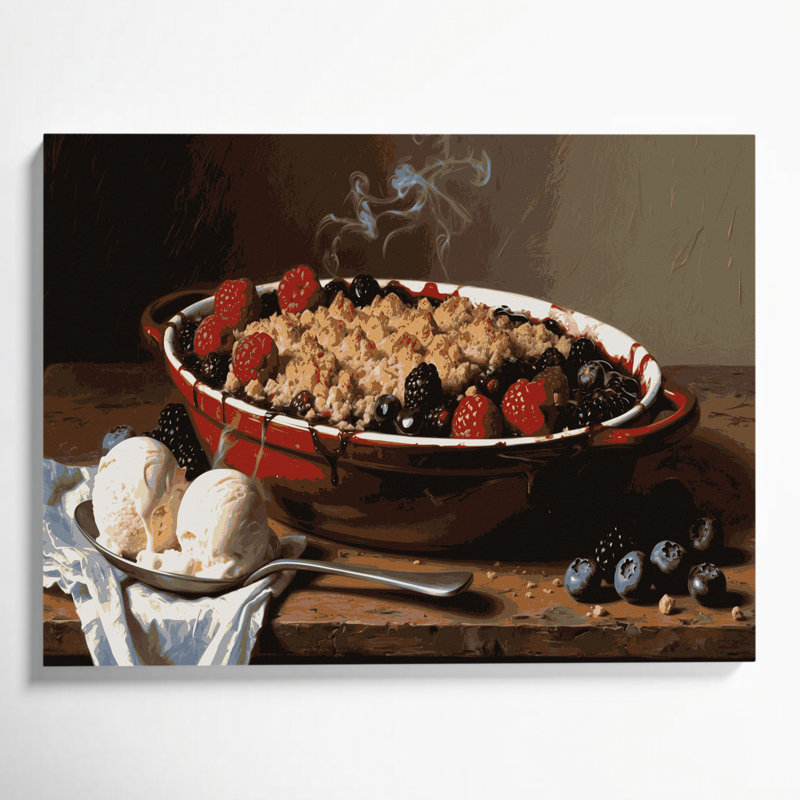 Art mural sur toile, "Desserts Berry crumble", H 11 po x l 14 po
