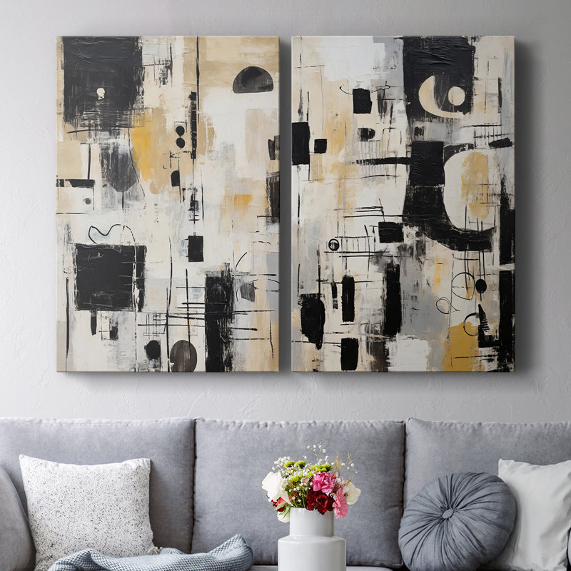 ABSTRACT Series CCCCLXXIX - Toile tendue avec châssis de qualité supérieure - Prêt à être accroché, H 18 po x l 24 po