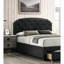 Lit simple moderne avec rangement et tête de lit en tissu de toile de jute gris anthracite-1795984495