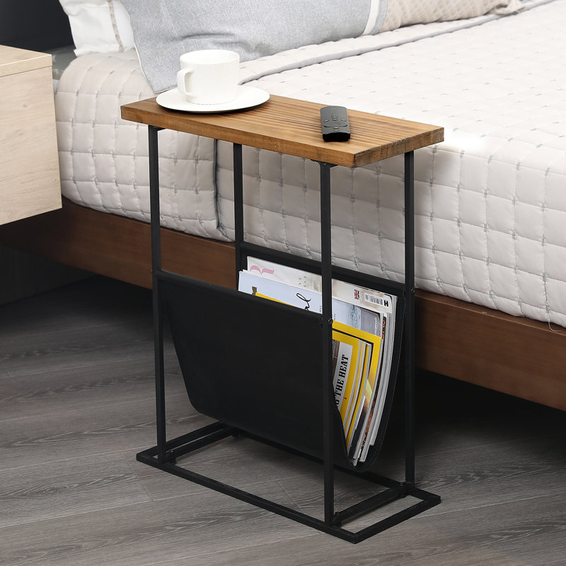 Dorelle 17.75'' W Metal Nightstand, Brown/Black