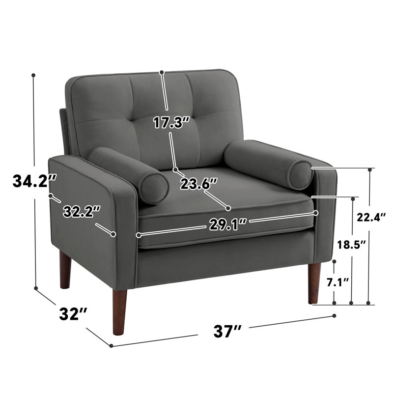 Ensemble de 2 fauteuils en velours Zelder, Velours gris