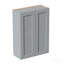 Armoire murale en bois massif gris Shaker avec portes à fermeture douce, tablettes réglables - rangement à double porte de 30 po pour la cuisine, la salle de bain, la buanderie, le garage (assemblage facile, l 30 po x P 12 po x H 42 po)