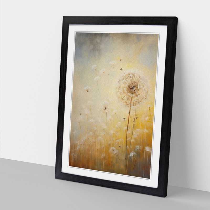 Dandelion Contemporary No.2 - Single Picture Frame Print on Wood, 46" H x 34" W x 2" D, Black