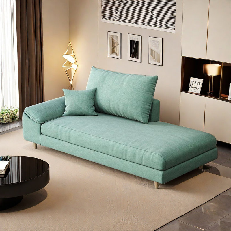 Chaise longue Soft Touch, Orienté à gauche (vu de face), Vert clair