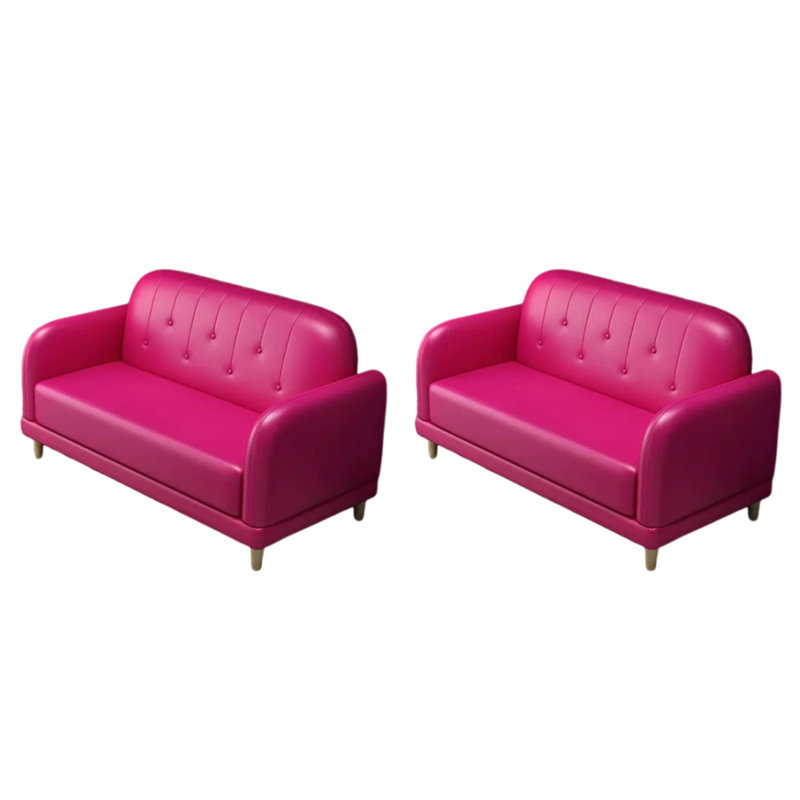Banc rembourré en similicuir Cafe, Rose profond