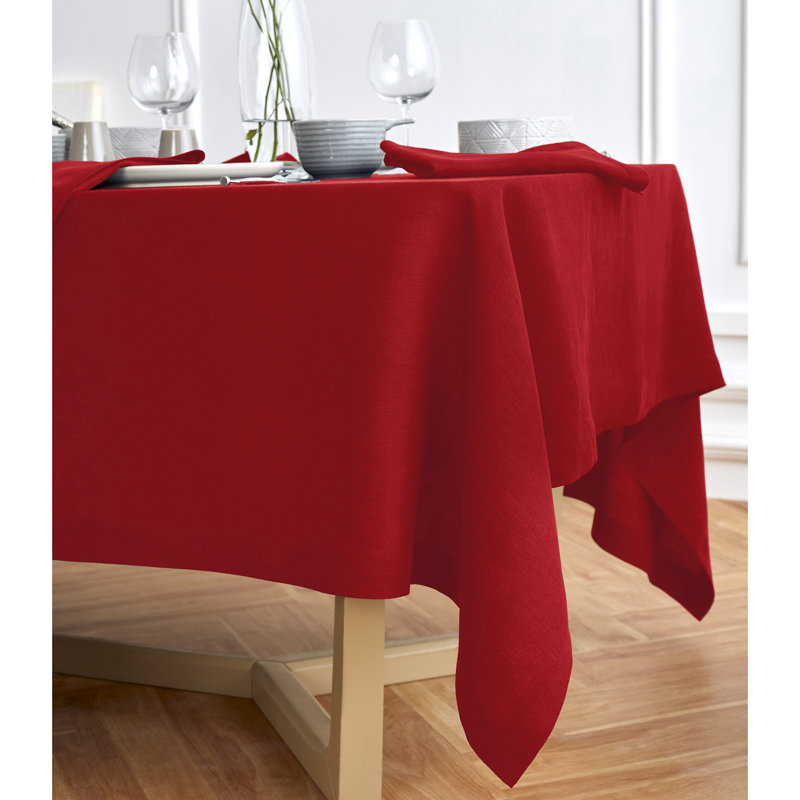 Sonoma - 100% Pure Linen Tablecloth (Prewashed), Red, 120" x 70"