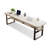 White solid wood study desk Double desk with Drawers-495140072