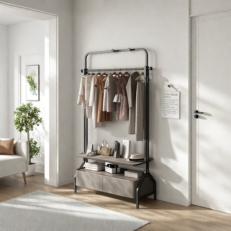Armoire en acier inoxydable avec crochets, Gris