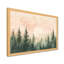 Tableau encadré « Forêt » aux teintes rose pâle et vert blush, coucher de soleil et ciel boisé-1968336231-2061499135