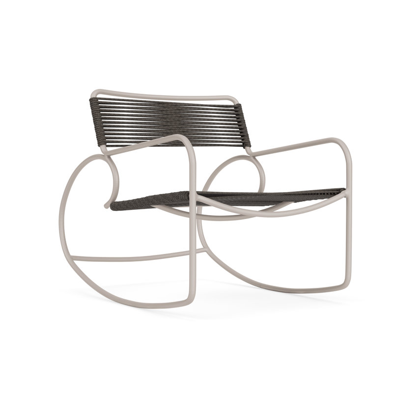 Walter Lamb Outdoor Rocker Chair, Dove/Brown