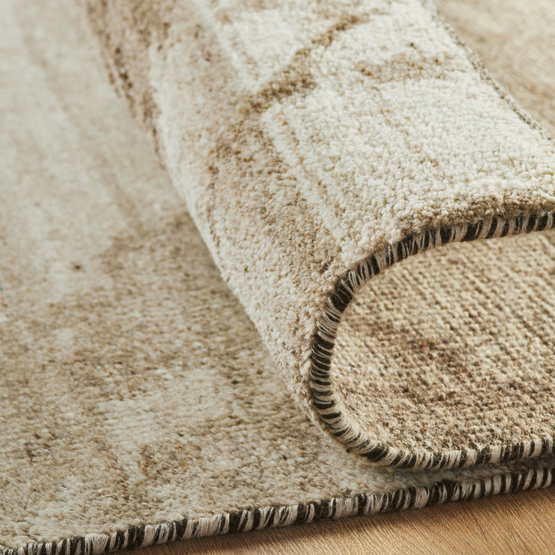 Nomad Haven Wool Hand Knotted Area Rug in Mocha Marble, 8' x 10'