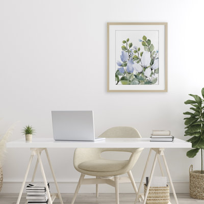 «Blue Spring Florals», reproduction d'art sous verre, conception de Kim Allen