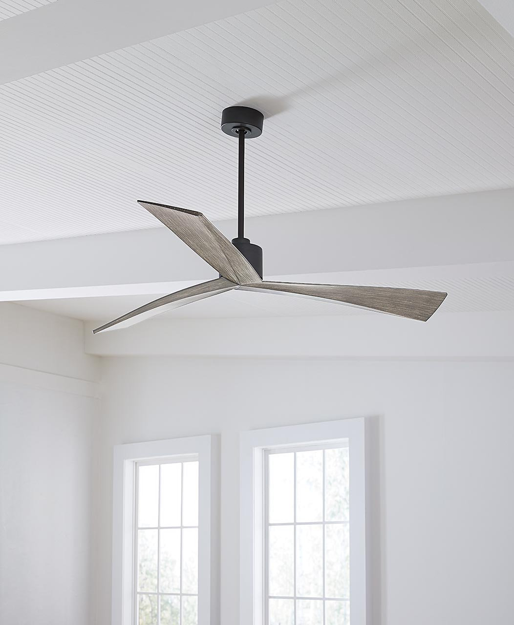 Mirage Ceiling Fan, Aged Pewter/Gray Weathered Oak, 60"