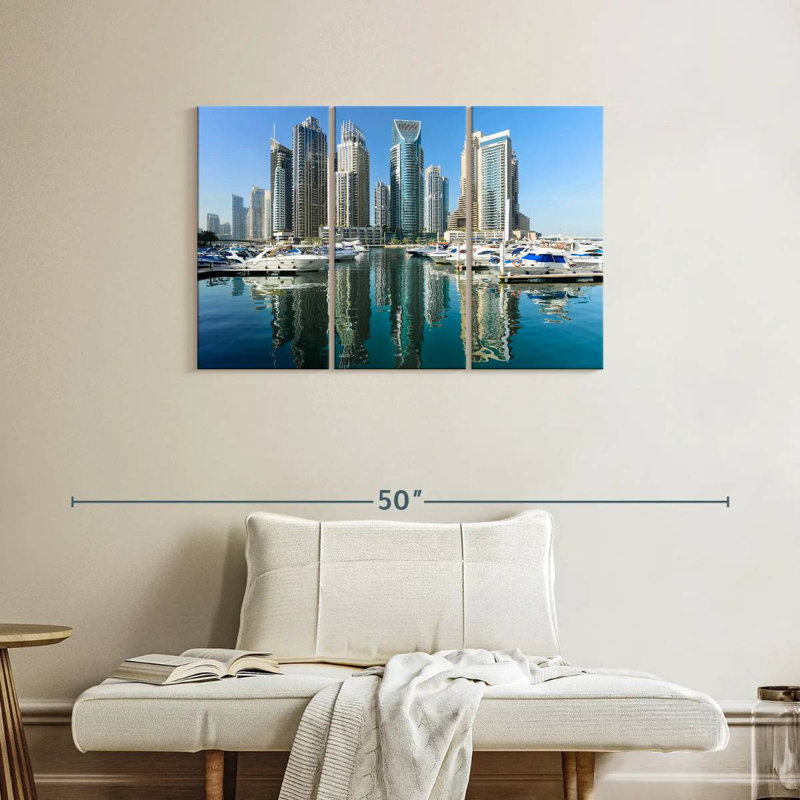 Boats At Dubai Marina, 24" H x 38" W