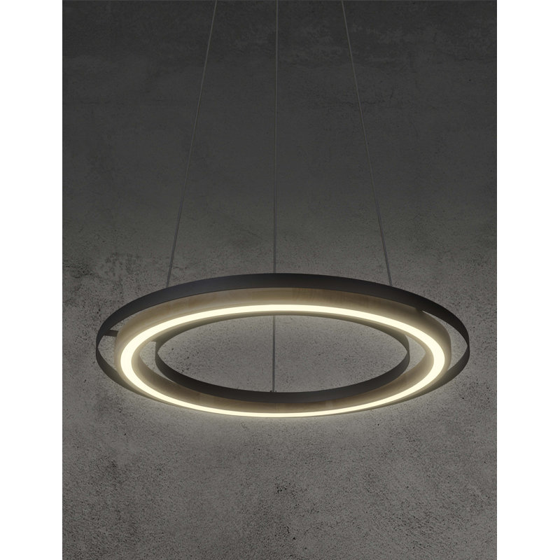 Dellano 1 - Light Matte Black LED Geometric Pendant
