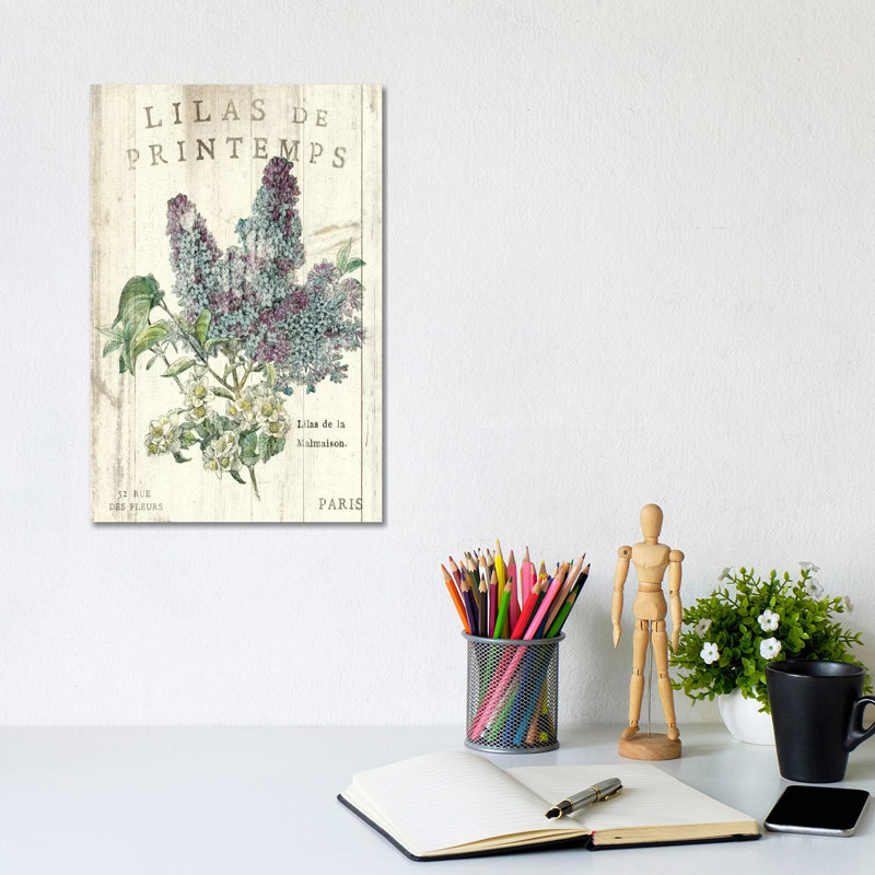 Lilas De Printemps - Print on Canvas, Wrapped Canvas, 20.32 cm H x 30.48 cm W