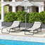 Chaise longue de piscine 2 pièces 2 pièces en maille respirante crème pour chaise longue de patio