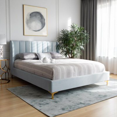Jacqeuline Upholstered Wingback Bed