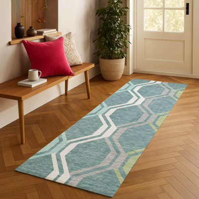 Tapis Mid-Century moderne lavable à la machine intérieur / extérieur Chantille ACN2326