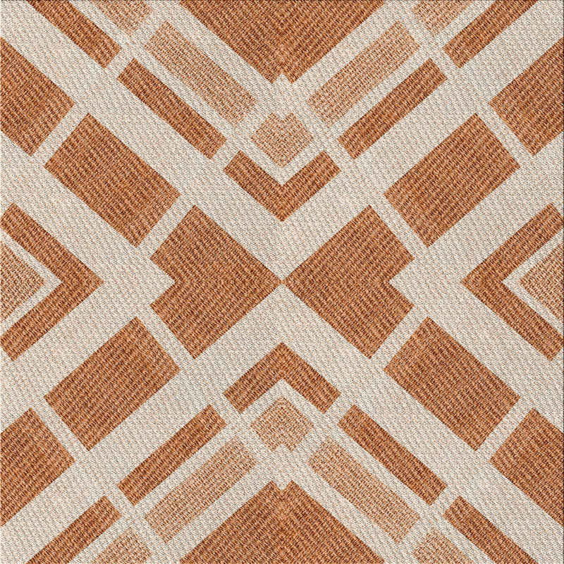 Tapis de zone brun à motif, Carré 5 pi
