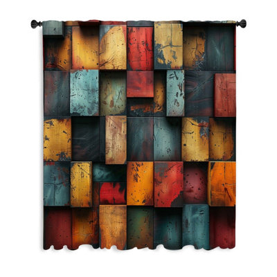Rideaux à carreaux texturés, voilages abstraits et voilages - 1 panneau