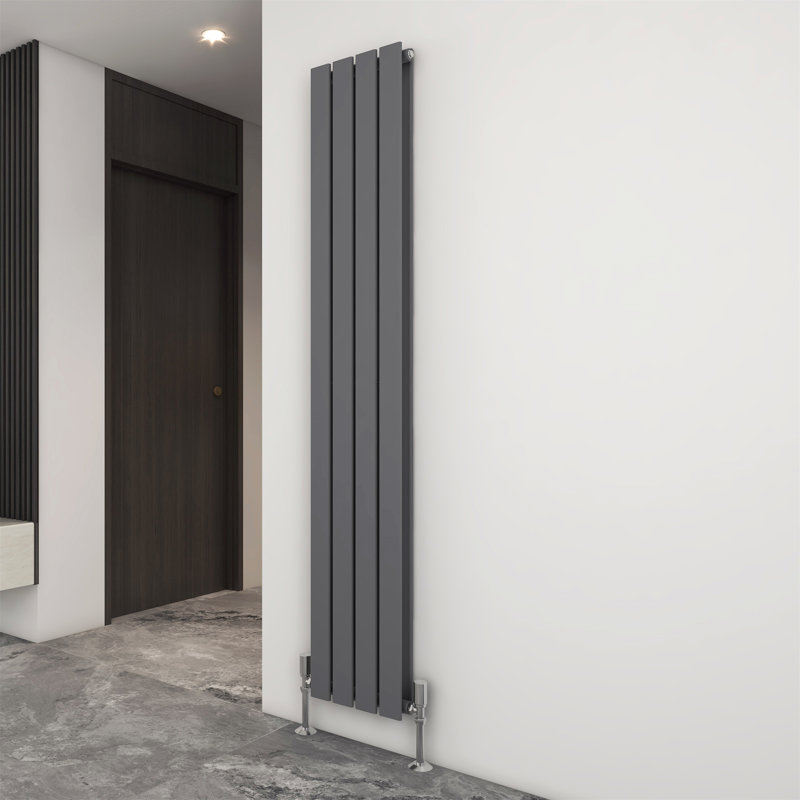 Horizontal Flat Panel Radiators, Grey, 180cm H x 27.2cm W x 5.8cm D