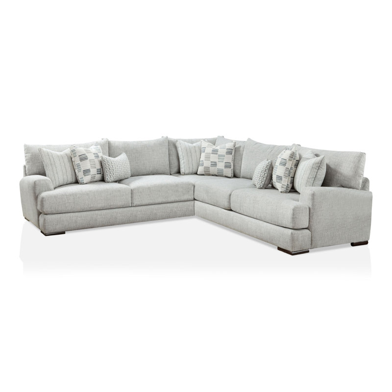 Canapé modulaire 100% polyester avec repose-pieds Fathia