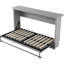 Lit-armoire pliant gris simple - Stable, optimisant l'espace