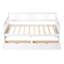 Lit de jour simple en bois avec deux tiroirs, blanc-457330946-457330947