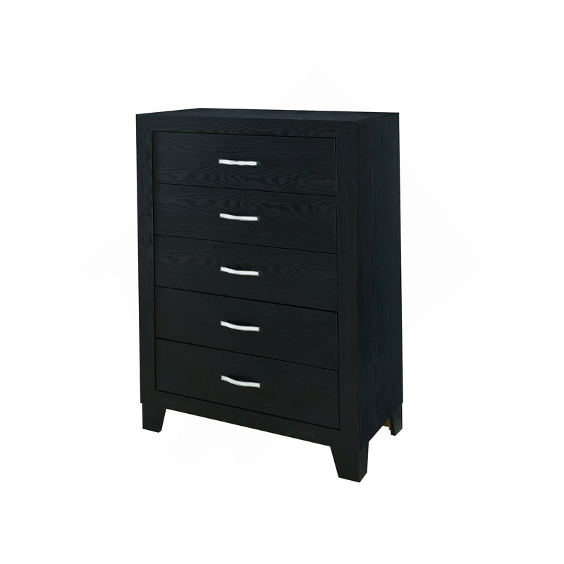 Commode verticale en bois manufacturé avec 5 tiroirs