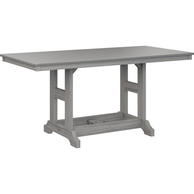 Table de salle à manger rectangulaire Berlin Garden, Acier inoxydable martelé, Bois flottant gris
