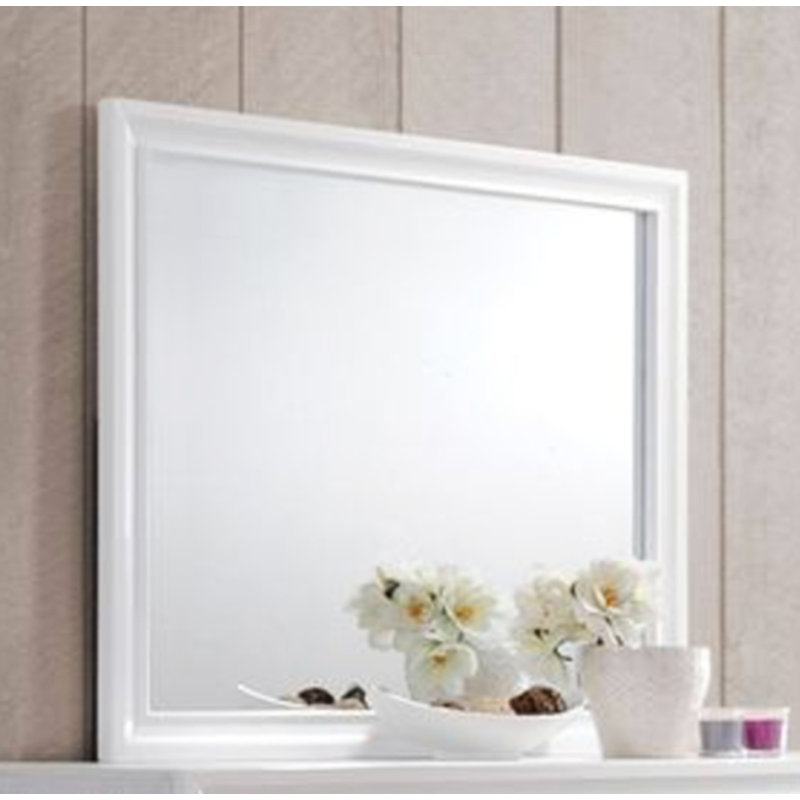 Rectangular Mirror, White, 36" x 47"