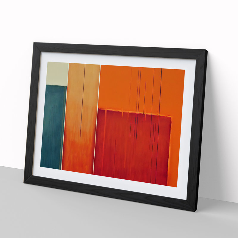Single Picture Frame Painting, 25cm H x 34cm W, Black Framed