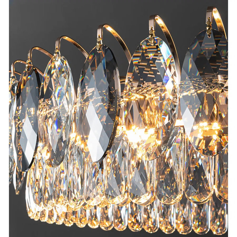 Lustre en cristal 6 lumières avec fils réglables