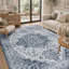 Tapis d'intérieur lavable en machine à motif floral bleu vintage, ultra-doux et à poils courts-1244044671